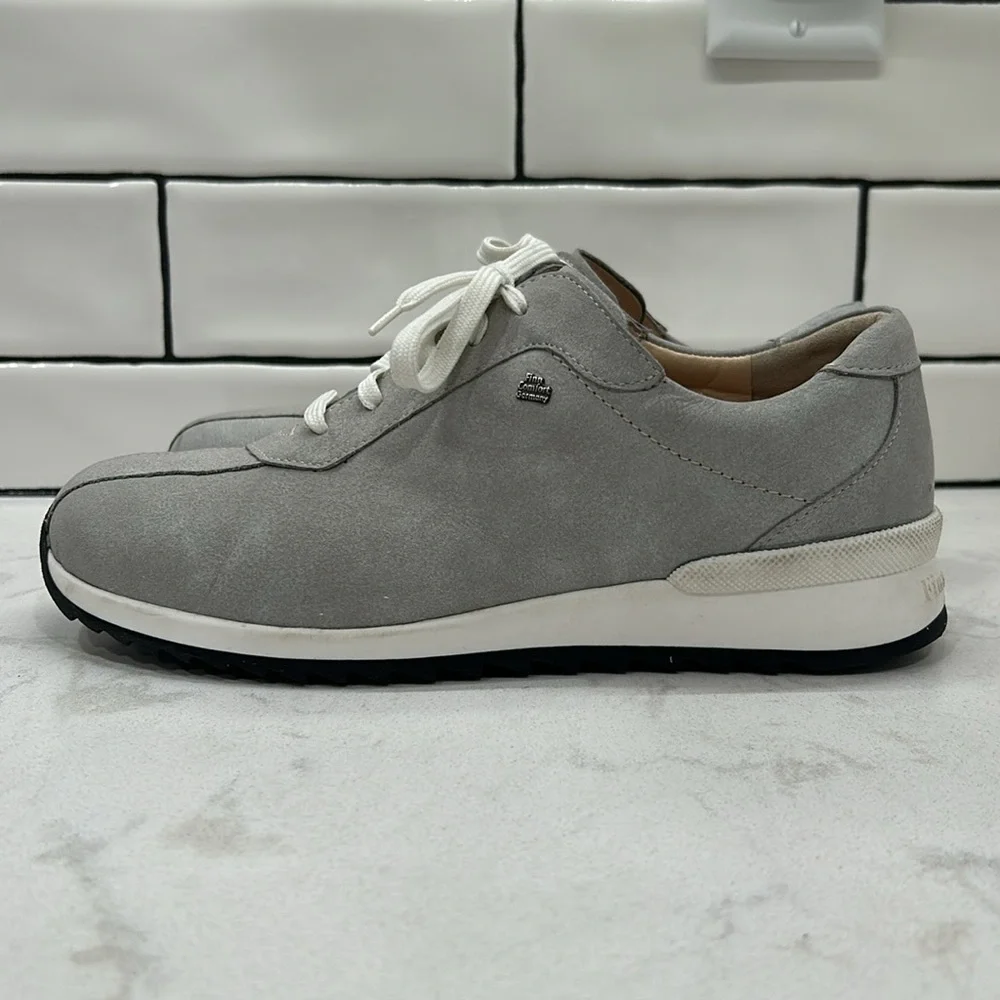 Finn Comfort Sarnia Nero Suede Leather Grey Sneakers Shoes Women’s 7.5